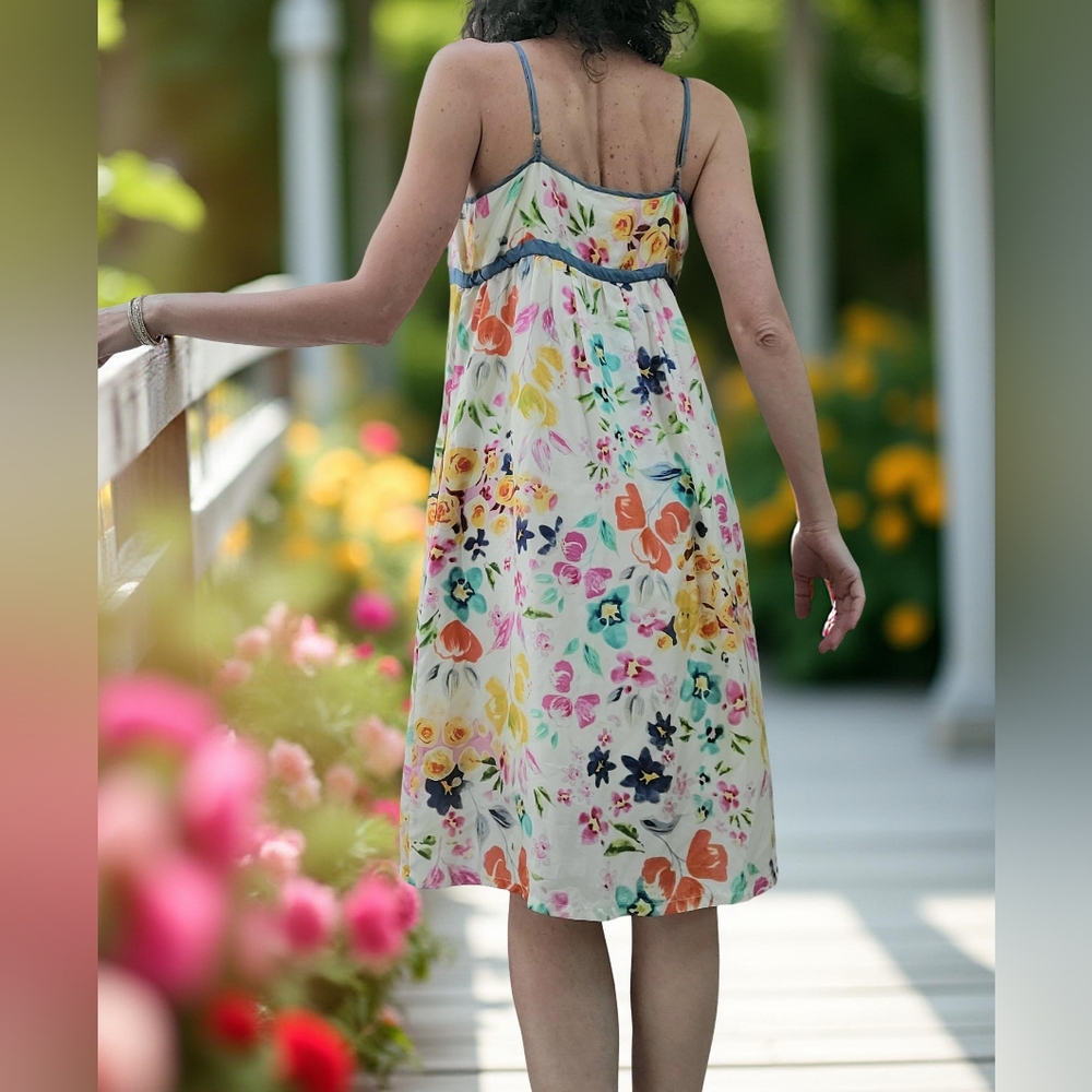 NWOT JOHNNY WAS Silk Sun Flower Dress - Picture 4 of 4